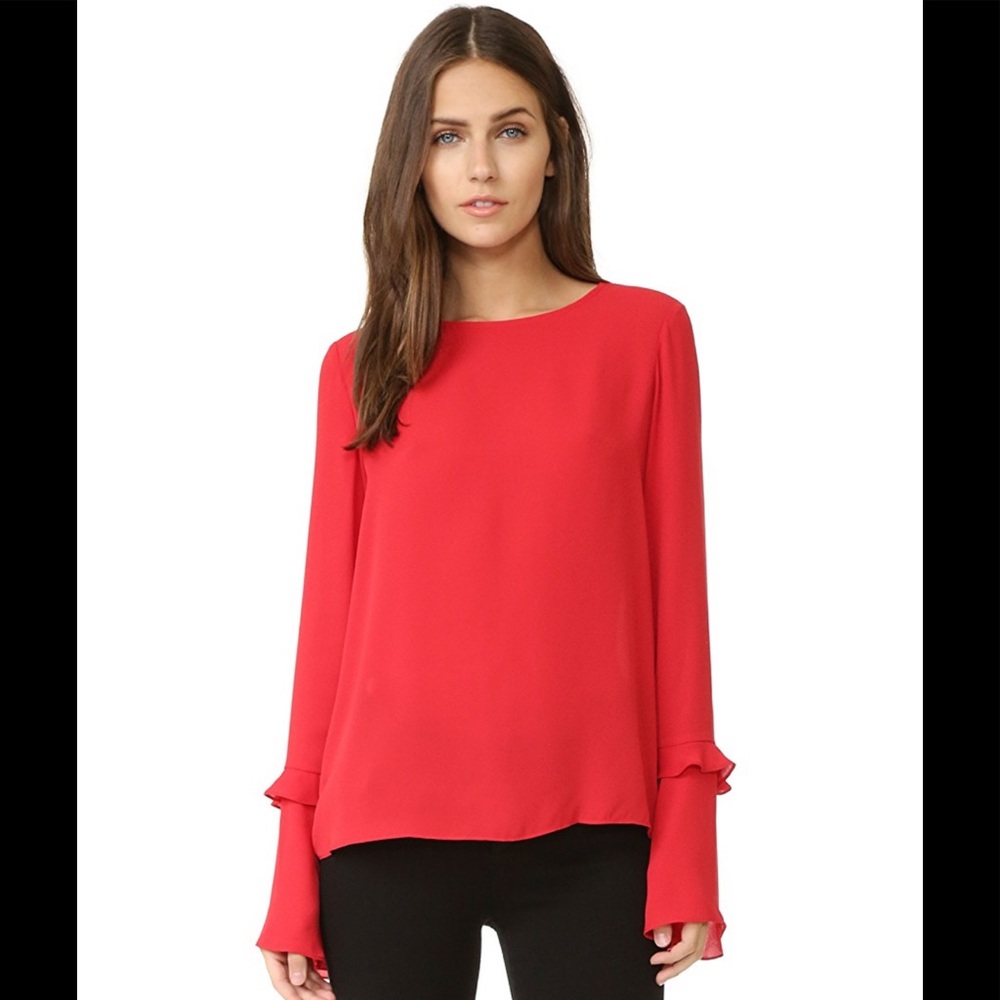Rebecca Minkoff Long Sleeve Silk Shanaya Top